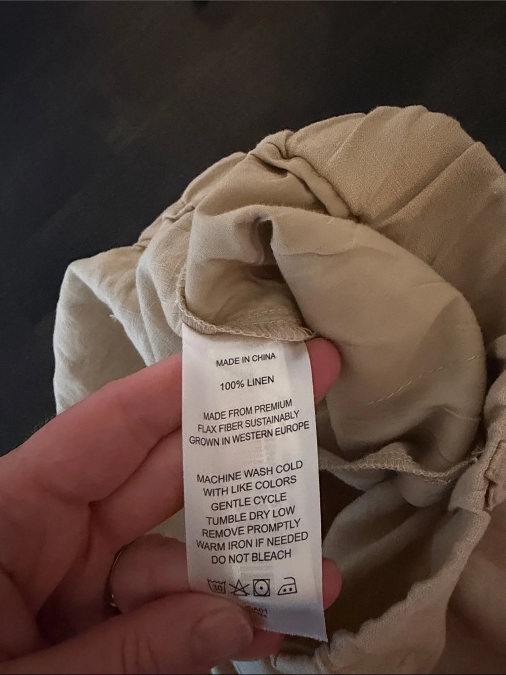 Quince Driftwood Tan 100% European Linen Pull On Pants Size Large Minimalist